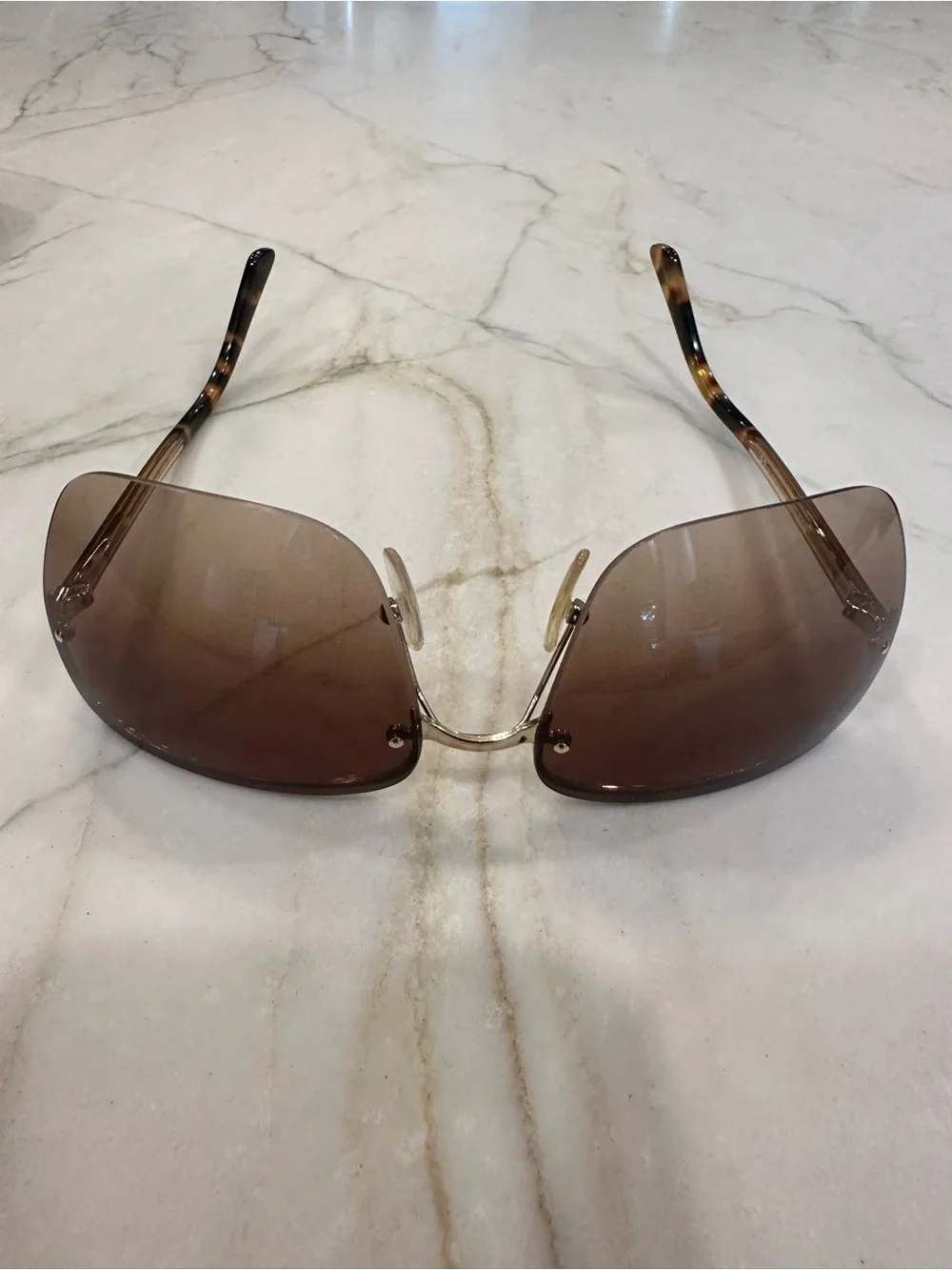 PRADA rimless shield sunglasses